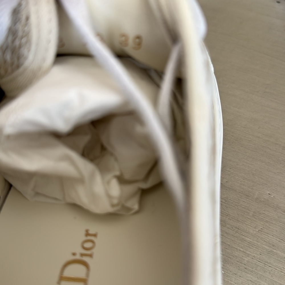 Christian Dior platform gold metallic logo sneaker trainers flats sz 39 with box - Picture 6 of 10